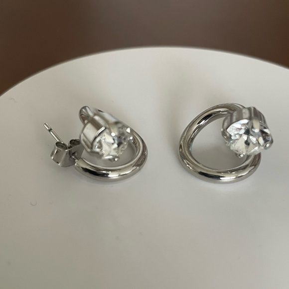 Justine Clenquet Silver Hoop Earrings - Picture 2 of 5